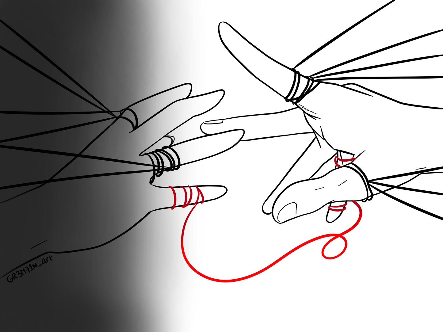 Red String of Fate Mini Prints